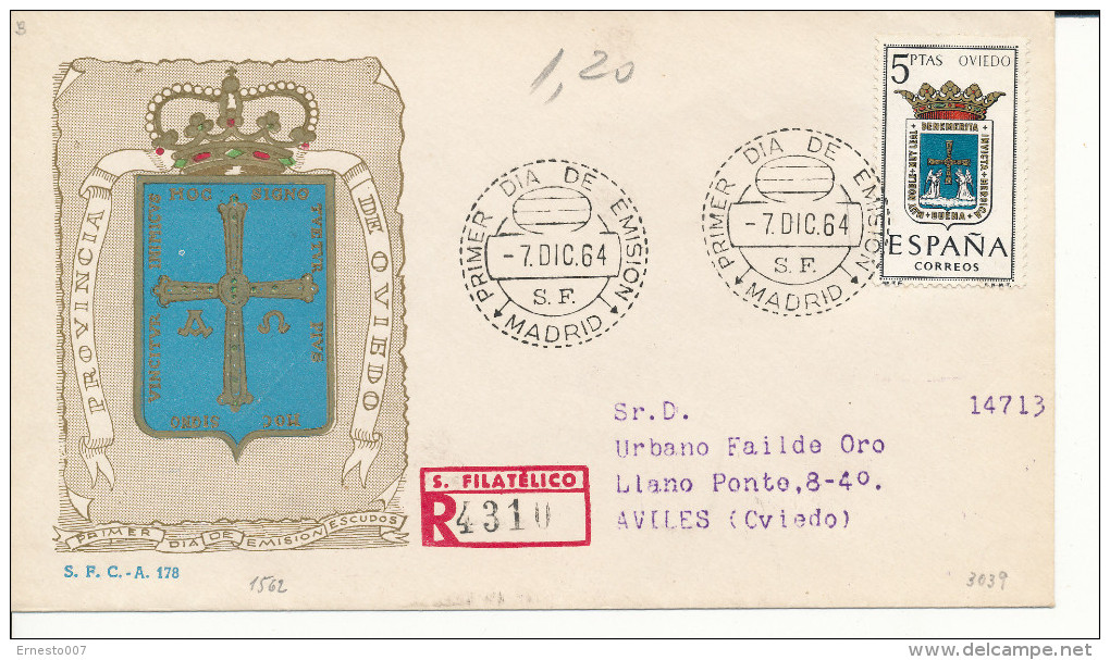 Brief/Carta Spanien/España FDC - Provincia De Oviedo - Madrid - 1964 - Siehe Scan *) - Sonstige & Ohne Zuordnung