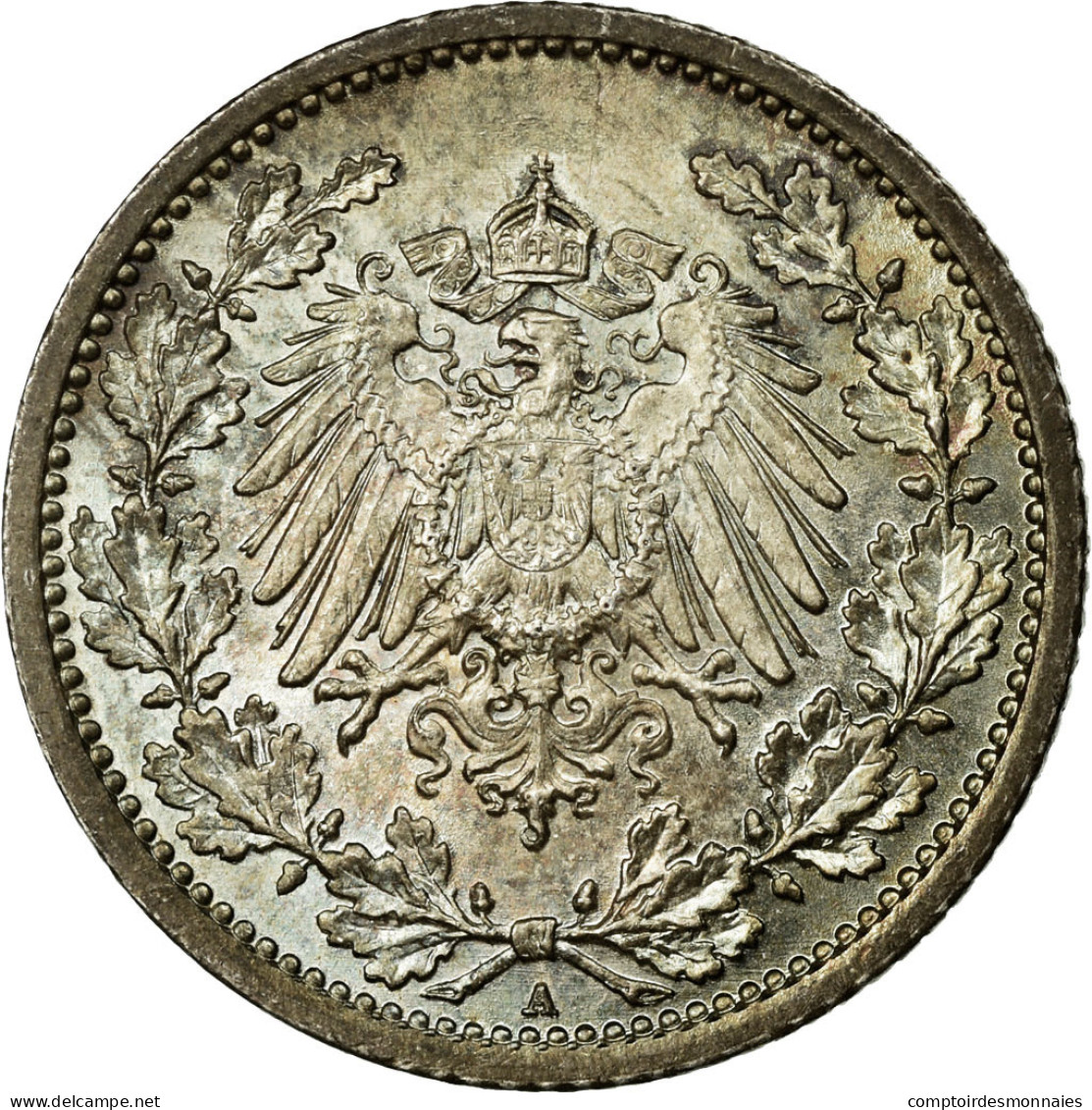 Monnaie, GERMANY - EMPIRE, 1/2 Mark, 1913, Berlin, SPL, Argent, KM:17 - 1/2 Mark