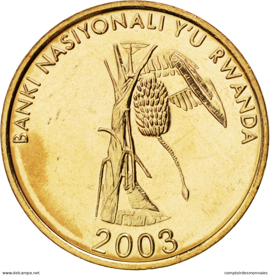 Monnaie, Rwanda, 10 Francs, 2003, SPL, Brass Plated Steel, KM:24 - Rwanda