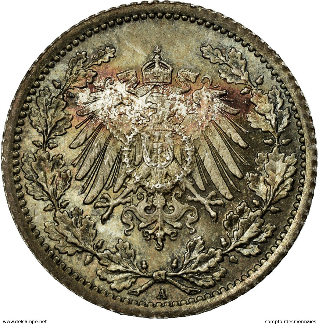 Monnaie, GERMANY - EMPIRE, 1/2 Mark, 1913, Berlin, SPL, Argent, KM:17 - 1/2 Mark