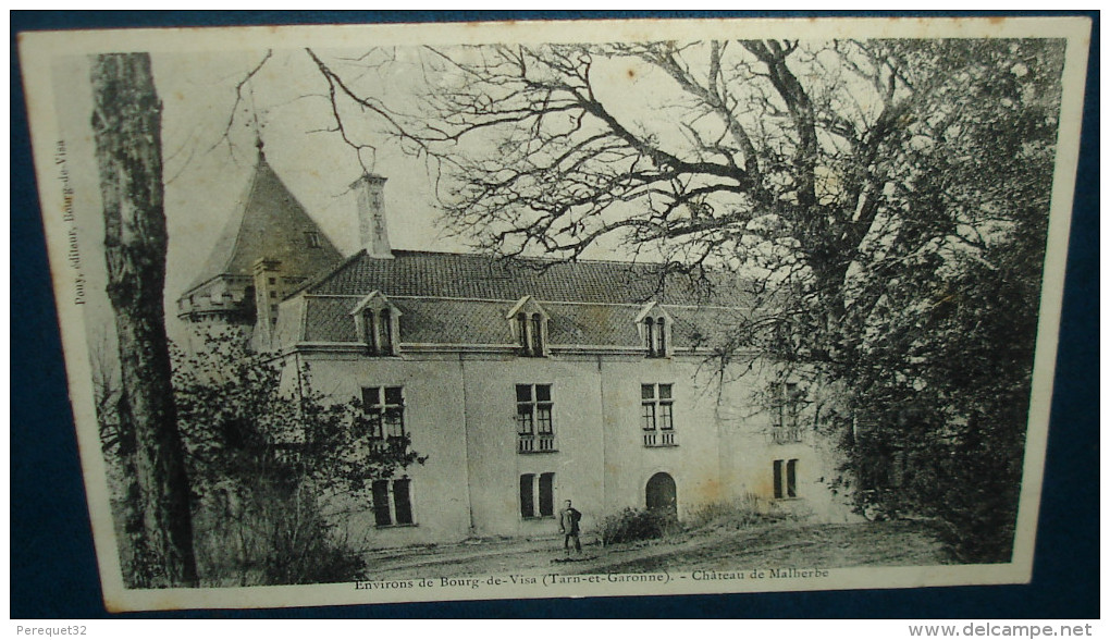 Environs De BOURG De VISA.Chateau De Malherbe.Cpa,voyagé,be,animée - Bourg De Visa