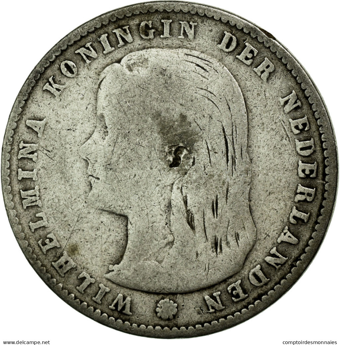 Monnaie, Pays-Bas, Wilhelmina I, 25 Cents, 1897, TB, Argent, KM:115 - 25 Centavos