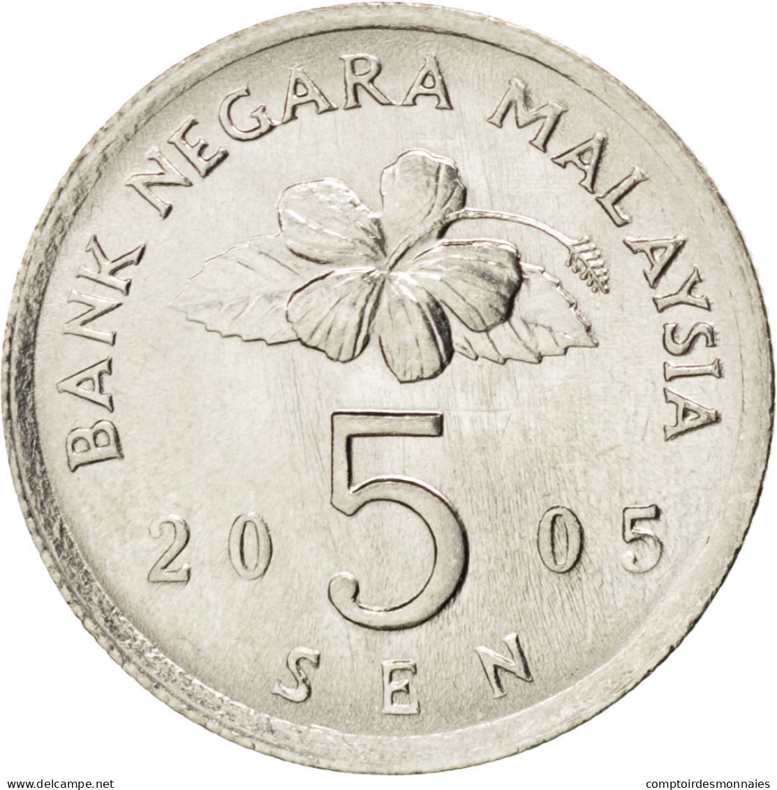 Monnaie, Malaysie, 5 Sen, 2005, SPL, Copper-nickel, KM:50 - Malaysia