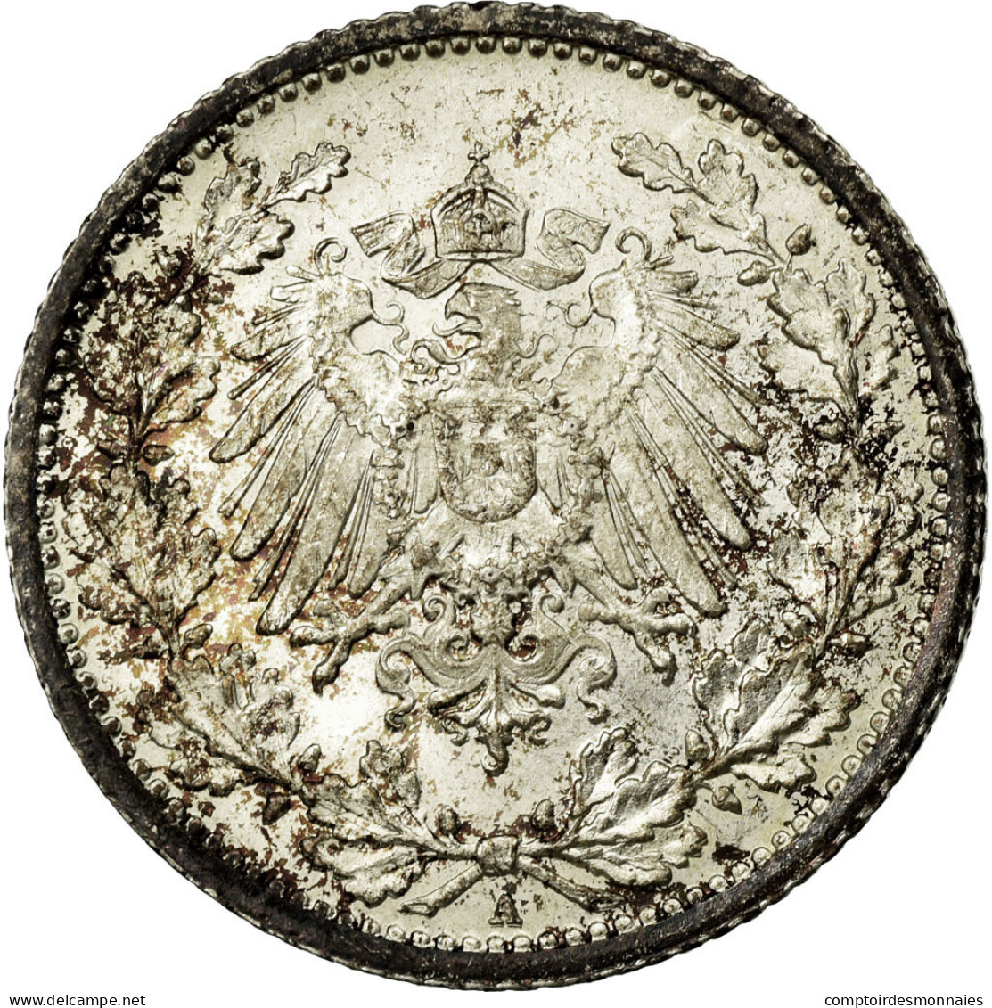 Monnaie, GERMANY - EMPIRE, 1/2 Mark, 1913, Berlin, SPL, Argent, KM:17 - 1/2 Mark