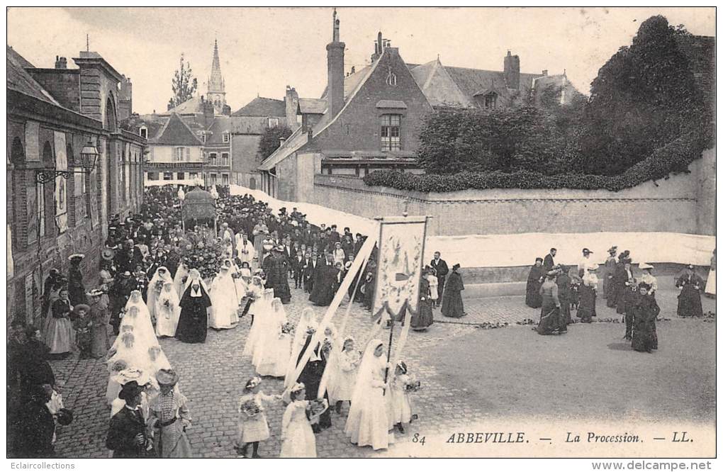 Abbeville     80         La Procession.    Eglise St Jacques (démolie) - Abbeville