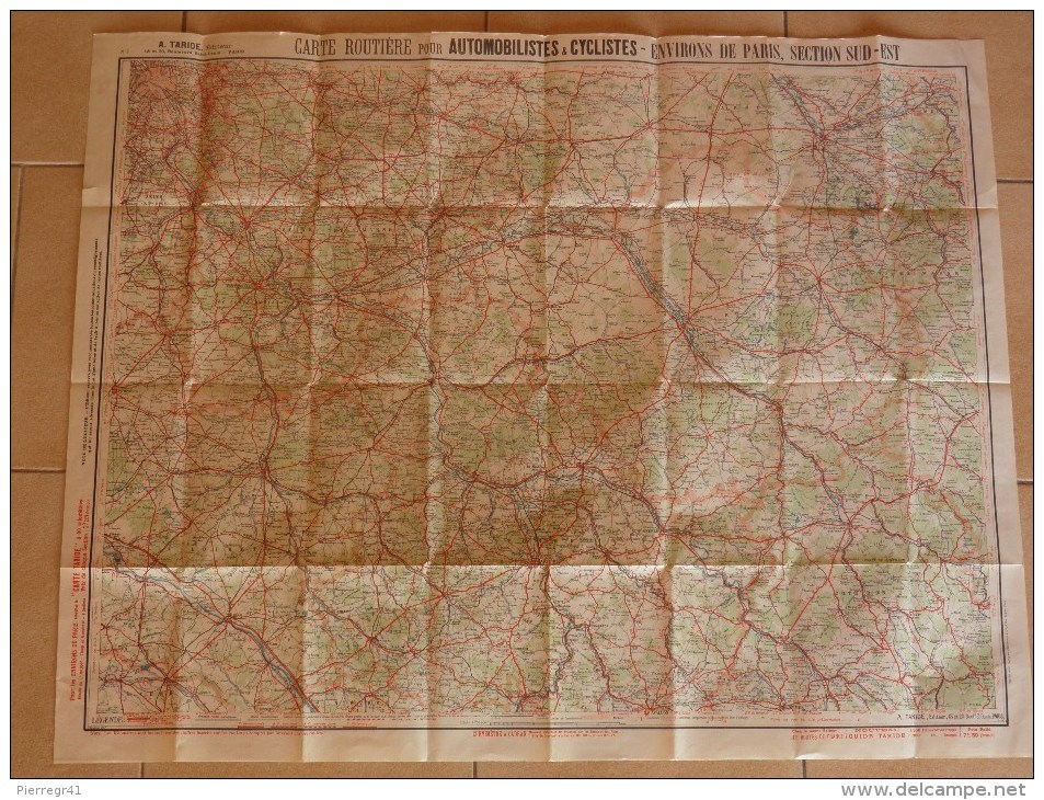 CARTE-ROUTIERE-TARIDE-09/1914-N°7-ENVIRON De PARIS- Dans  ETUI-B E-CARTE Comme Neuve-TRES RARE - Cartes Routières