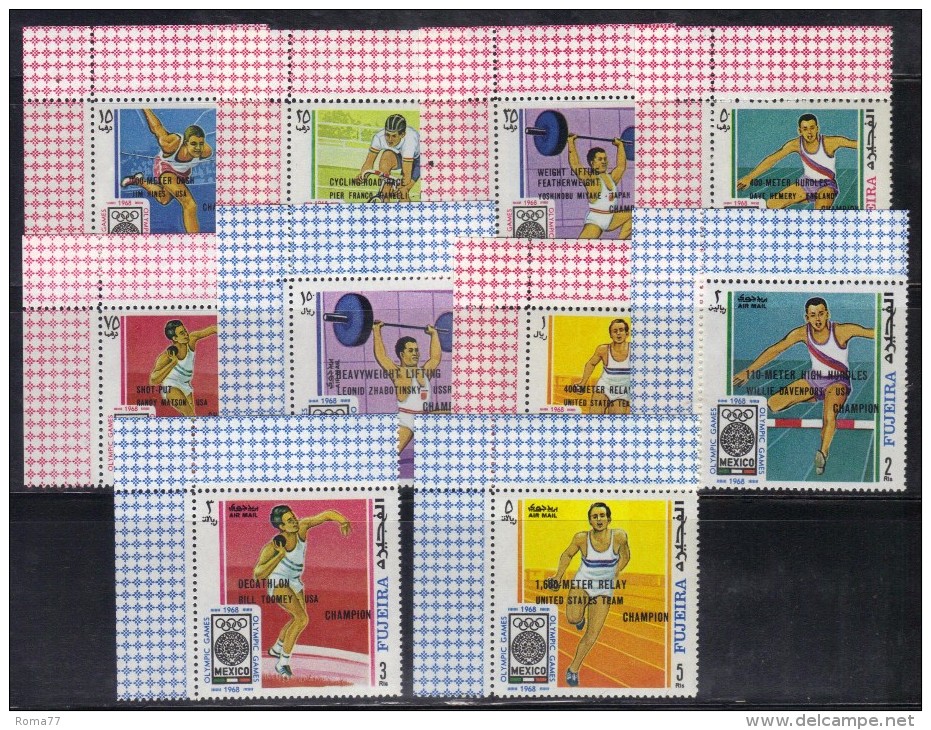 OL-D29 - Fujeira 220-229 MI 292-301 Winners, Mexico Olympiques,   ***  MNH - Estate 1968: Messico