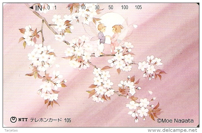 TARJETA DE JAPON DE UNAS FLORES DE 105 UNITS (290-380-1990) FLOR-FLOWER - Japón