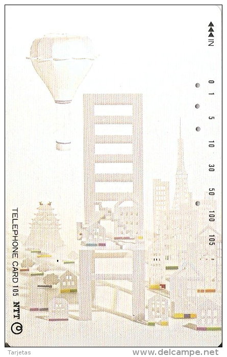 TARJETA DE JAPON DE UN PUENTE DE 105 UNITS (290-240-1989) BRIDGE -GLOBO-BALLOON - Japón