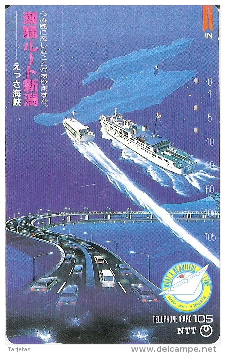 TARJETA DE JAPON DE UN PUENTE DE 105 UNITS (270-144-1989) BRIDGE-BARCO-SHIP - Japón