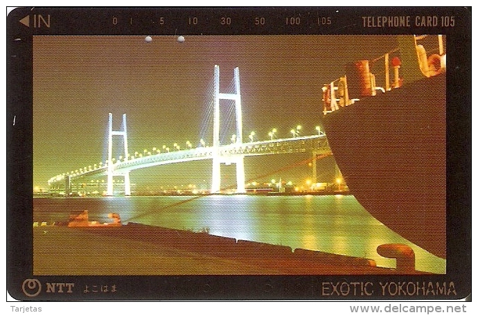 TARJETA DE JAPON DE UN PUENTE DE 105 UNITS (250-419-1990) BRIDGE- EXOTIC YOKOHAMA - Japón