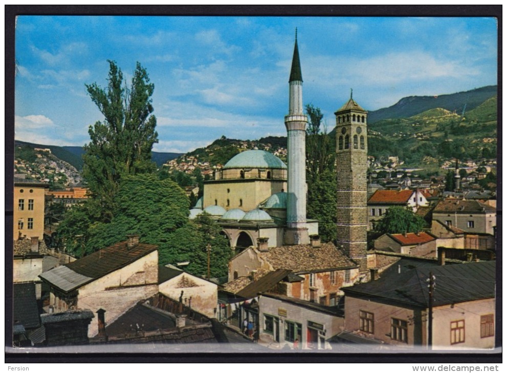 1970 SARAJEVO / Sahat-kula - Gazi Husrev-beg Mosque Begova Dzamija / Mosque Minaret - YUGOSLAVIA - BOSNIA - Islam