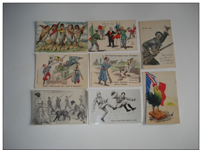 Beau Lot De  34 Cpa Theme Patriotique Et Satyriques , Avec Illustrateurs..caricatures Militaires - Patrióticos