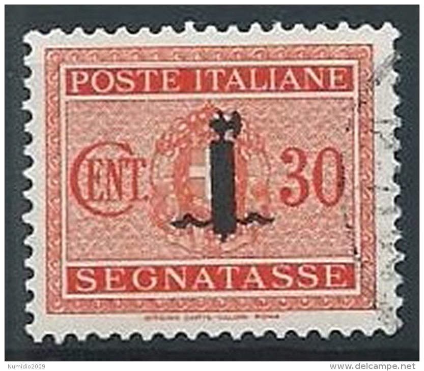 1944 RSI USATO SEGNATASSE FASCETTO 30 CENT - W189-2 - Portomarken