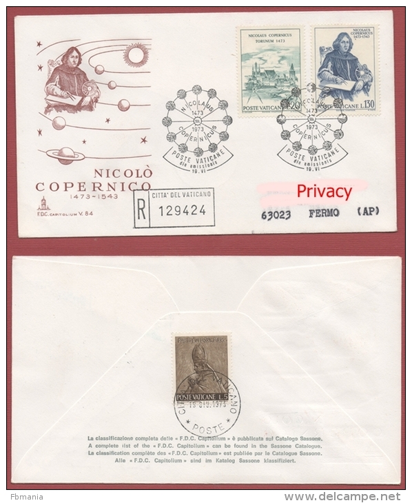 Vaticano 1973 - FDC Capitolium Nicolò Copernico - FDC