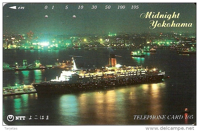 TARJETA DE JAPON DE MIDNIGHT YOKOHAMA DE 105 UNITS (250-325-1989) BARCO-SHIP - Japón