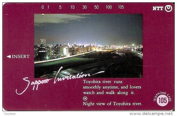 TARJETA DE JAPON DE SAPPORO INVITATION DE 105 UNITS (430-206-1989) - Japón