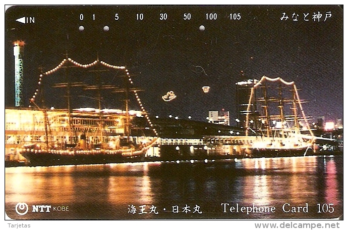 TARJETA DE JAPON DE UNOS BARCOS EN KOBE DE 105 UNITS (330-181-1989) BARCO-SHIP - Japón