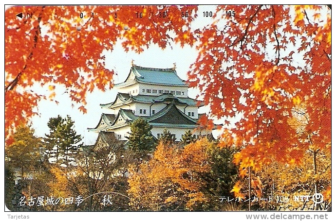 TARJETA DE JAPON DE UN PALACIO EN OTOÑO DE 105 UNITS (290-344-1989) - Japón