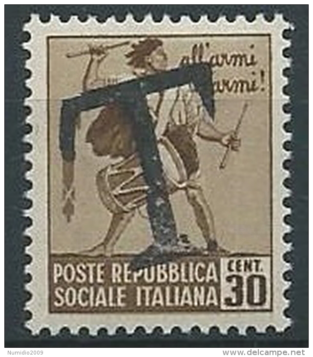 1944-45 RSI TAMBURINO 30 CENT SEGNATASSE DI EMERGENZA MNH ** - W194 - Impuestos