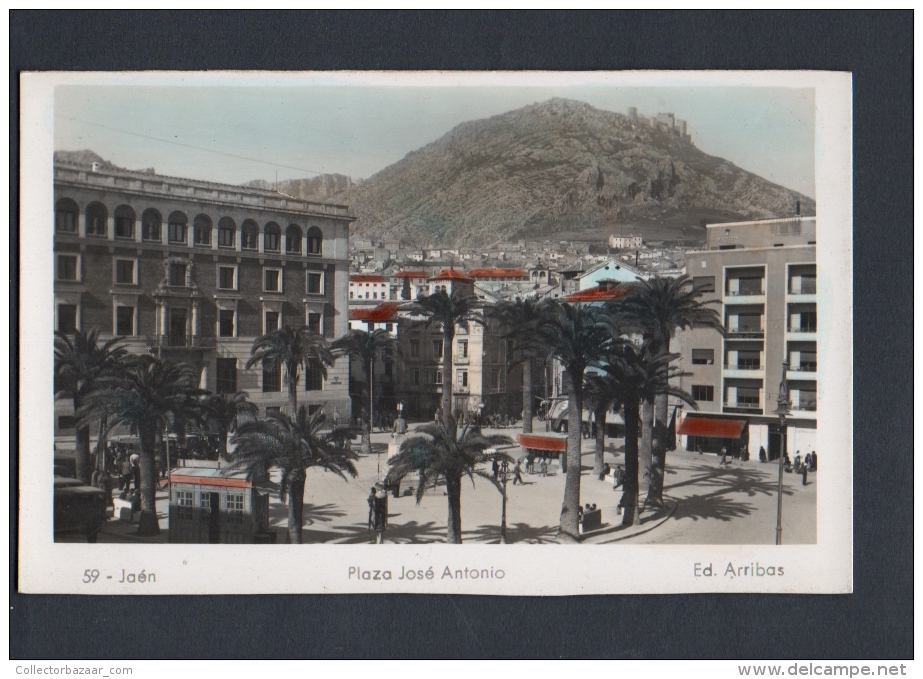 Jaen Plaza Jose Antonio Palms  Ca1920  Tarjeta Postal Espa&ntilde;a Vintage Original Postcard Cpa Ak (W4_1086) - Jaén