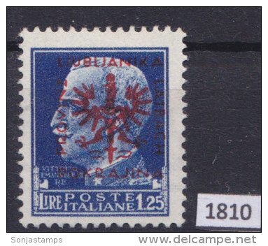 LAIBACH 1944, WW II German Occupation; Mi: 11; MH; Italian Overprints Provinz  Laibach, Ljubljanska Pokrajina - Occupation 1938-45