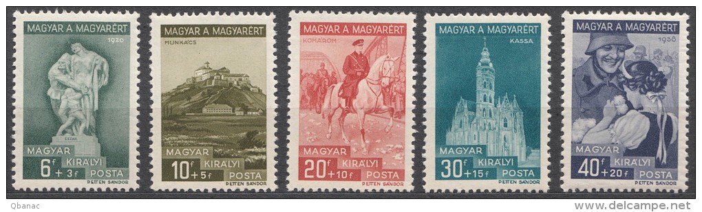 Hungary 1939 Mi#593-597 Mint Hinged - Unused Stamps