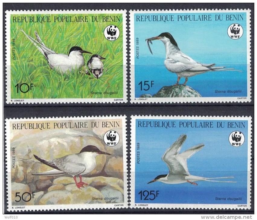 Benin. 1989. Roseate Terns. WWF. MNH Set. SCV = 11.00 - Marine Web-footed Birds