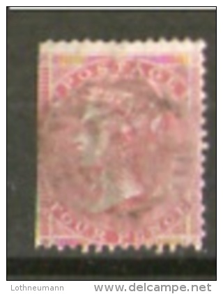 GB 1855: 4 D Carmine, Watermark "small Garter", Used, Left Side Cut (see Scan), Michel-no. 12    O - Gebraucht