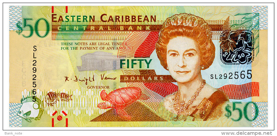 EAST CARIBBEAN STATES 50 DOLLARS ND(2012) Pick 54 Unc - East Carribeans