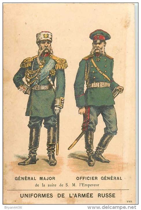 Russie - Armée Russe - ** Général Major, Officier Général De La Suite De S.M. L'Empereur** - Carte Chromo (7 X 10,5 Cm). - Russia