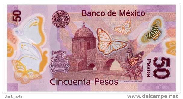 MEXICO SERIES B 50 PESOS 2012 Pick 123Ab Unc - Messico