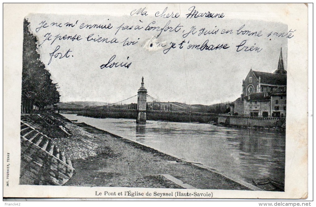 74. Seyssel. Le Pont Et L'eglise. Petite Pliure - Seyssel