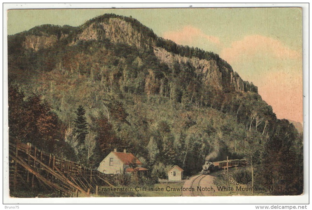 Frankenstein Cliff In The Crawfords Notch, White Mountains, N.H. - Train - White Mountains