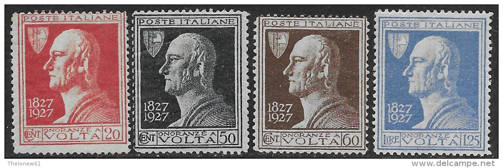 Italia Italy 1927 Regno Volta Sa N.210-213 Completa Nuova MH * - Mint/hinged