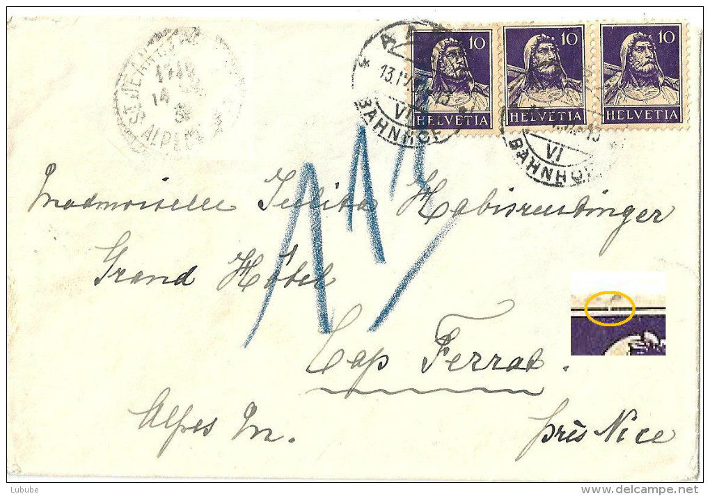 Ausland Brief  Aarau Bahnhof - Cap Ferrat F            1930 - Lettres & Documents