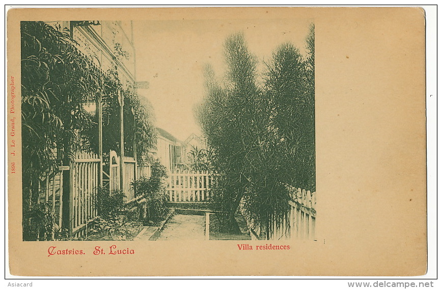 Ste Lucie St Lucia Castries Villa Residences  1896 J. Le Grand  Undivided Back - Sainte-Lucie