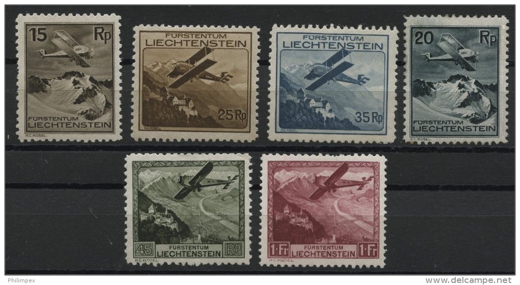 LIECHTENSTEIN,  AIRPOST 1928 UNUSED HINGED F/VF - Luchtpostzegels