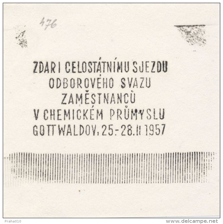 J1519 - Czechoslovakia (1945-79) Control Imprint Stamp Machine (R!): Congress Workers Of The Chemical Industry 1957 - Proofs & Reprints