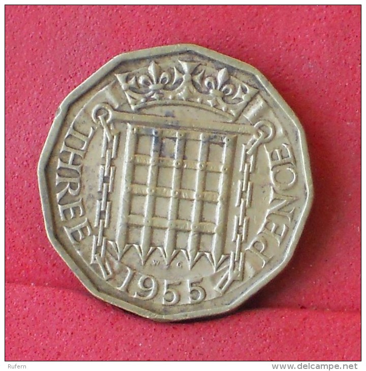 GREAT BRITAIN  3  PENCES  1955   KM# 900  -    (Nº11828) - F. 3 Pence