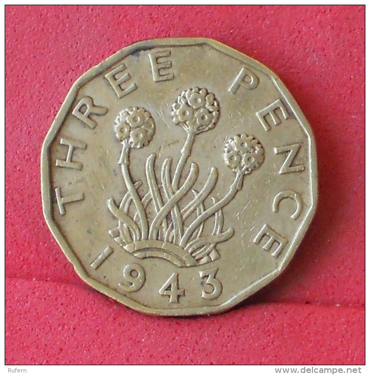 GREAT BRITAIN  3  PENCES  1943   KM# 849  -    (Nº11832) - F. 3 Pence