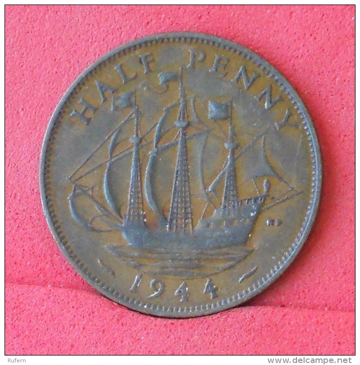 GREAT BRITAIN  1/2  PENNY  1944   KM# 844  -    (Nº11851) - C. 1/2 Penny