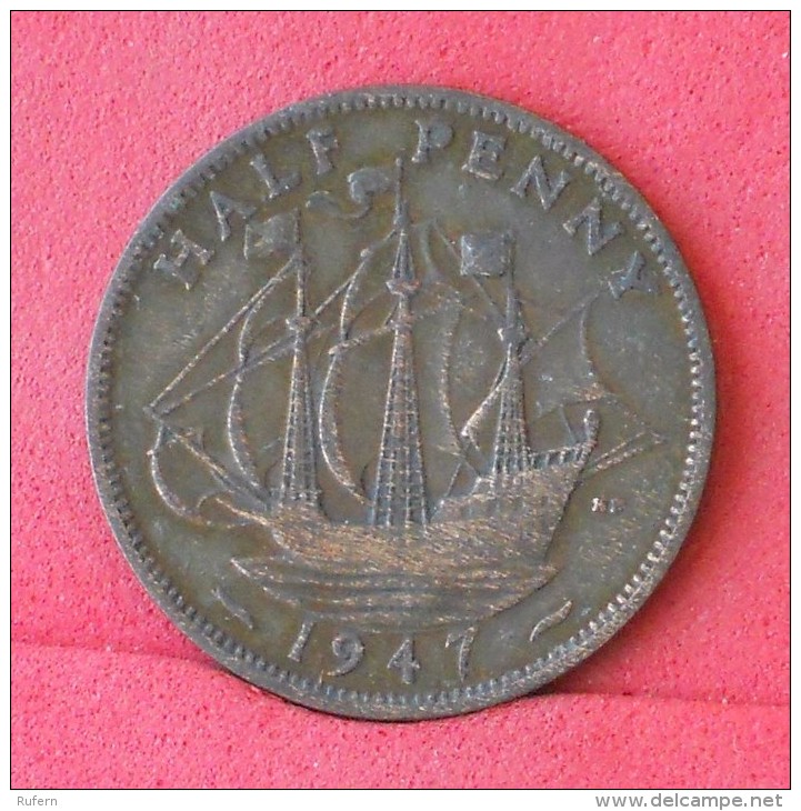 GREAT BRITAIN  1/2  PENNY  1947   KM# 844  -    (Nº11856) - C. 1/2 Penny