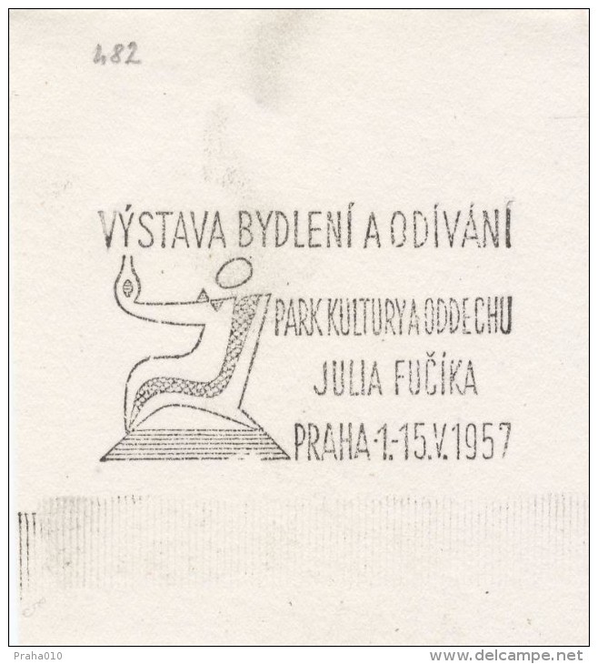 J1524 - Czechoslovakia (1945-79) Control Imprint Stamp Machine (R!): Exhibitions Housing And Clothing; Julius Fucik Park - Proofs & Reprints