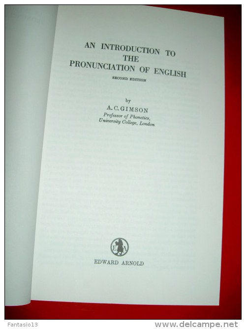 An Introduction To The Pronunciation Of English  Gimson  1975   Linguistique Anglais - Manuels Scolaires