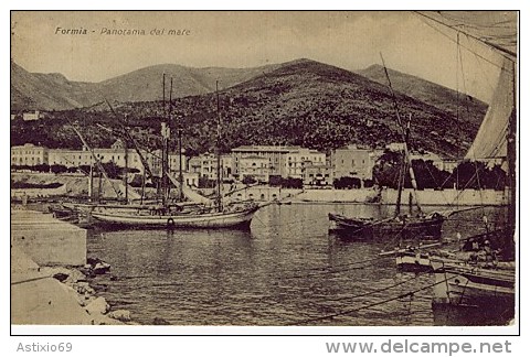 LATINA FORMIA PANORAMA DAL MARE 1937 - BARCHE VELA  - F23 - Latina