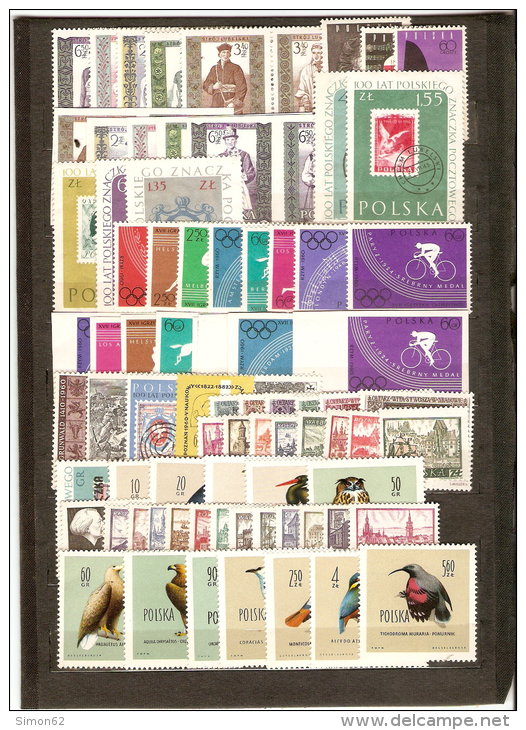 POLOGNE  ANNEE  COMPLETE  1960  NEUF ** LUXE  MNH 88 Timbres N° YVERT 10031081 AVEC LES NON DENTELE - Años Completos