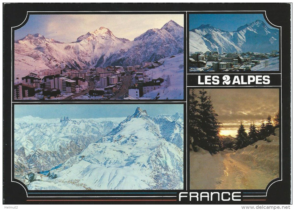 Les 2 Deux ALPES  (Isère 38) Multivues Muzelle Aiguille De Venosc Etc ..(circulé 1988 Voir Détails 2scan) MX023 - Vénosc