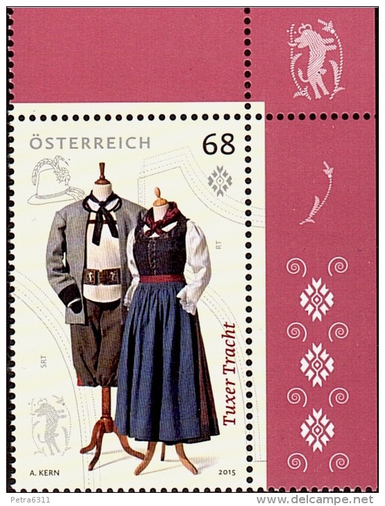 AUSTRIA ÖSTERREICH 2015 Klassische Trachten - Tuxer Tracht  MNH / ** / POSTFRISCH - Neufs