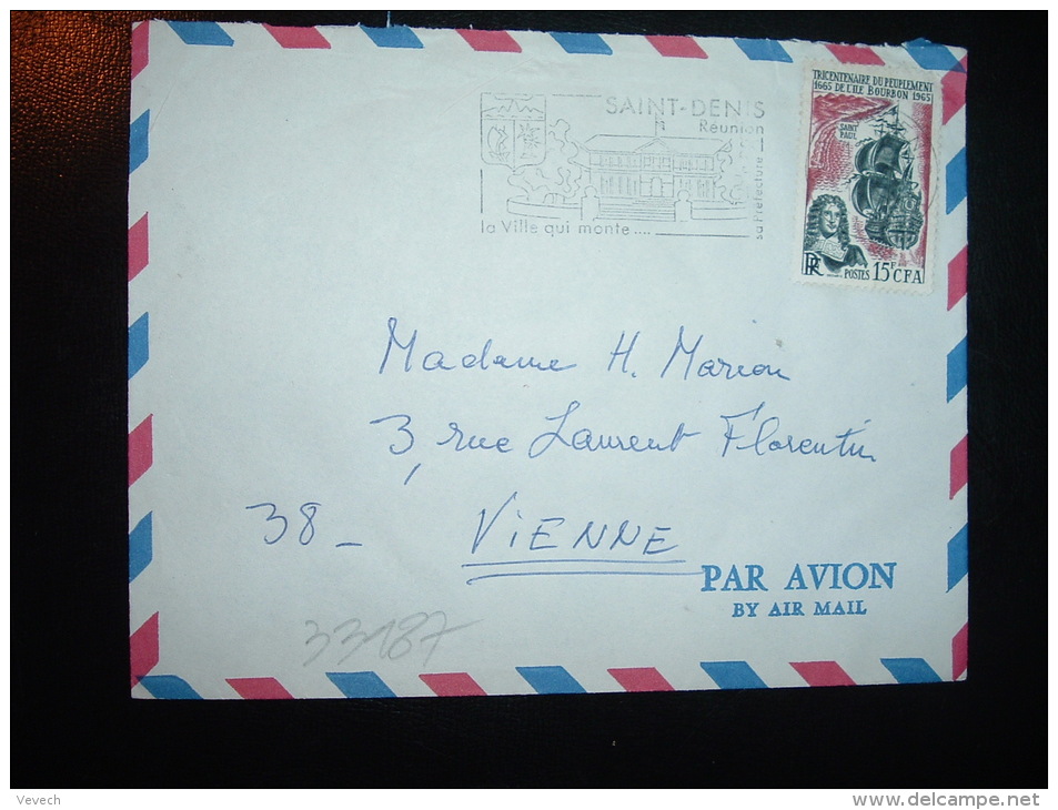 LETTRE PAR AVION TP ILE BOURBON 15F OBL.MEC.2-?-196? SAINT-DENIS REUNION - Cartas & Documentos